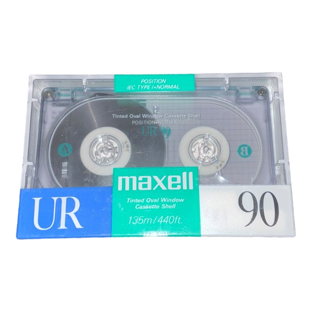 NEW Maxell UR-90 Blank Audio Cassette Tapes 90 Minute Normal Bias‎ With Case